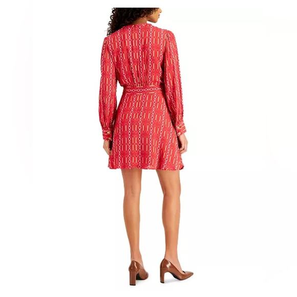 NWT Marella Odeon Fit and Flare Long Sleeve Red Dress - Picture 3 of 11